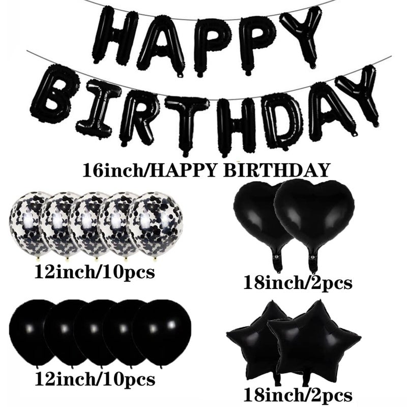 ZSNWGZ Sweet 23th Birthday Decorations Party Supplies,Black Number 23 Balloons,23th Foil Mylar Balloons Latex Balloon Decoration,Great 23th Birthday for Girls,Women,Men,Photo Props - Image 3